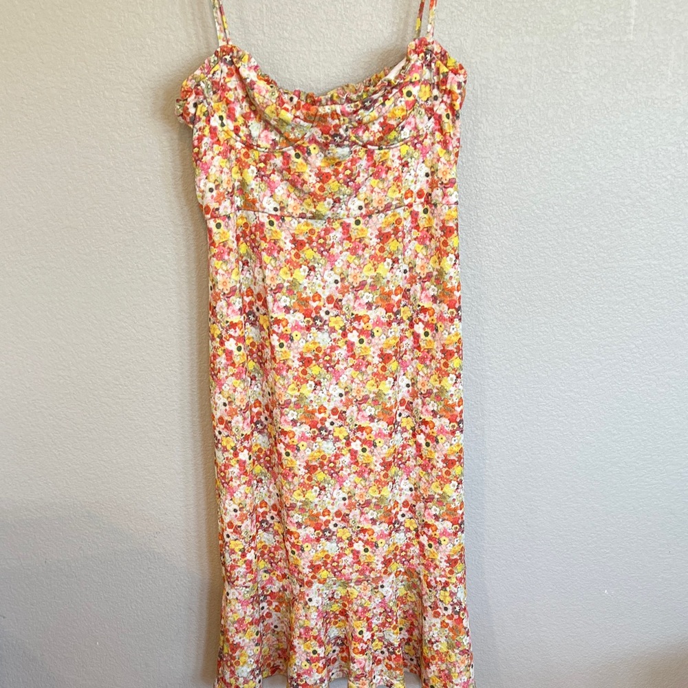 Hutch Vibrant Floral Midi Dress
